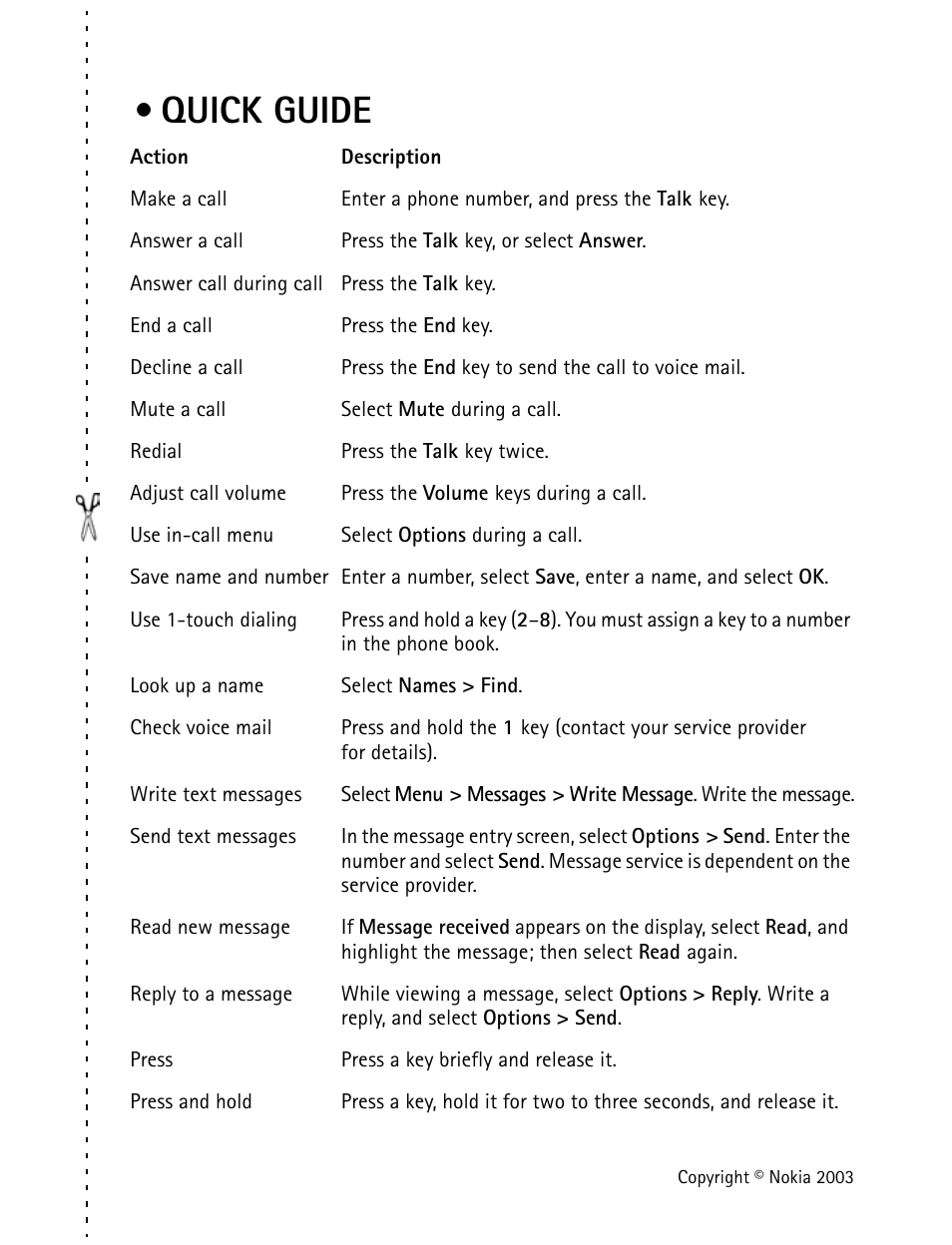 Quick guide | Nokia 1220 User Manual | Page 6 / 89