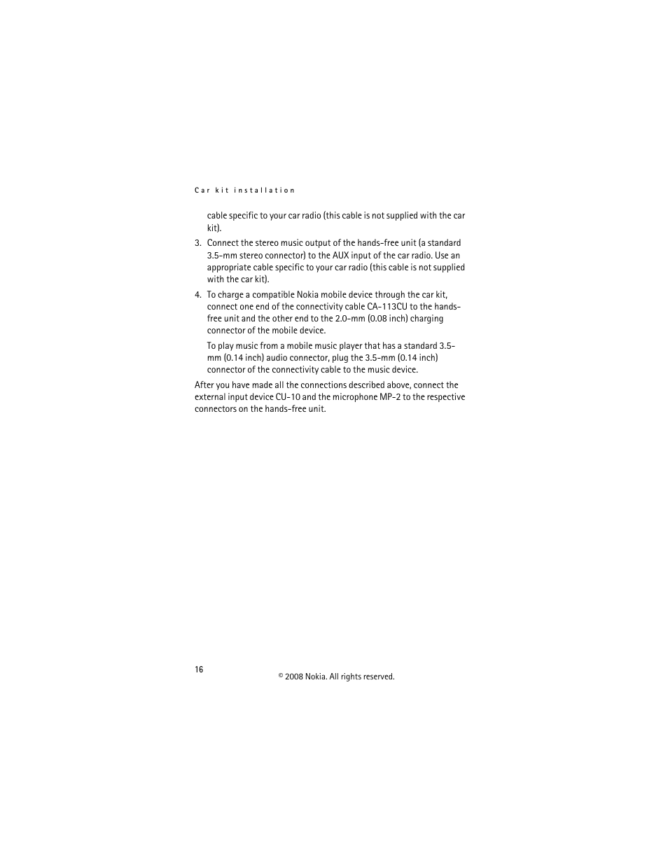 Nokia CK-300 User Manual | Page 16 / 20