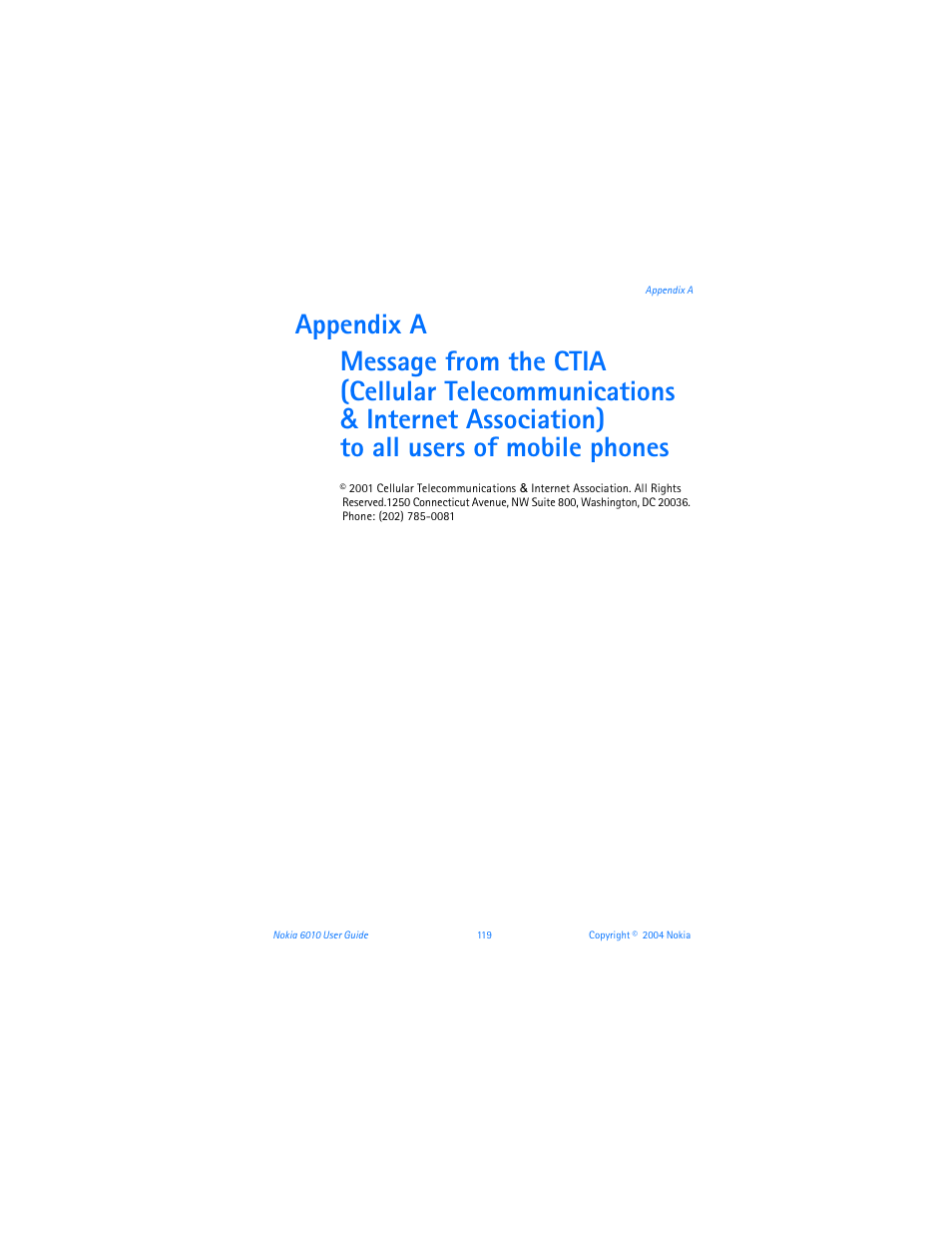 Appendix a | Nokia 6010 User Manual | Page 130 / 145