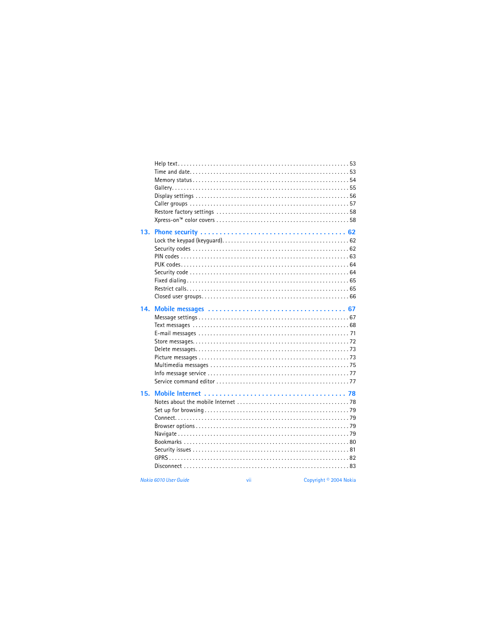 Nokia 6010 User Manual | Page 8 / 145