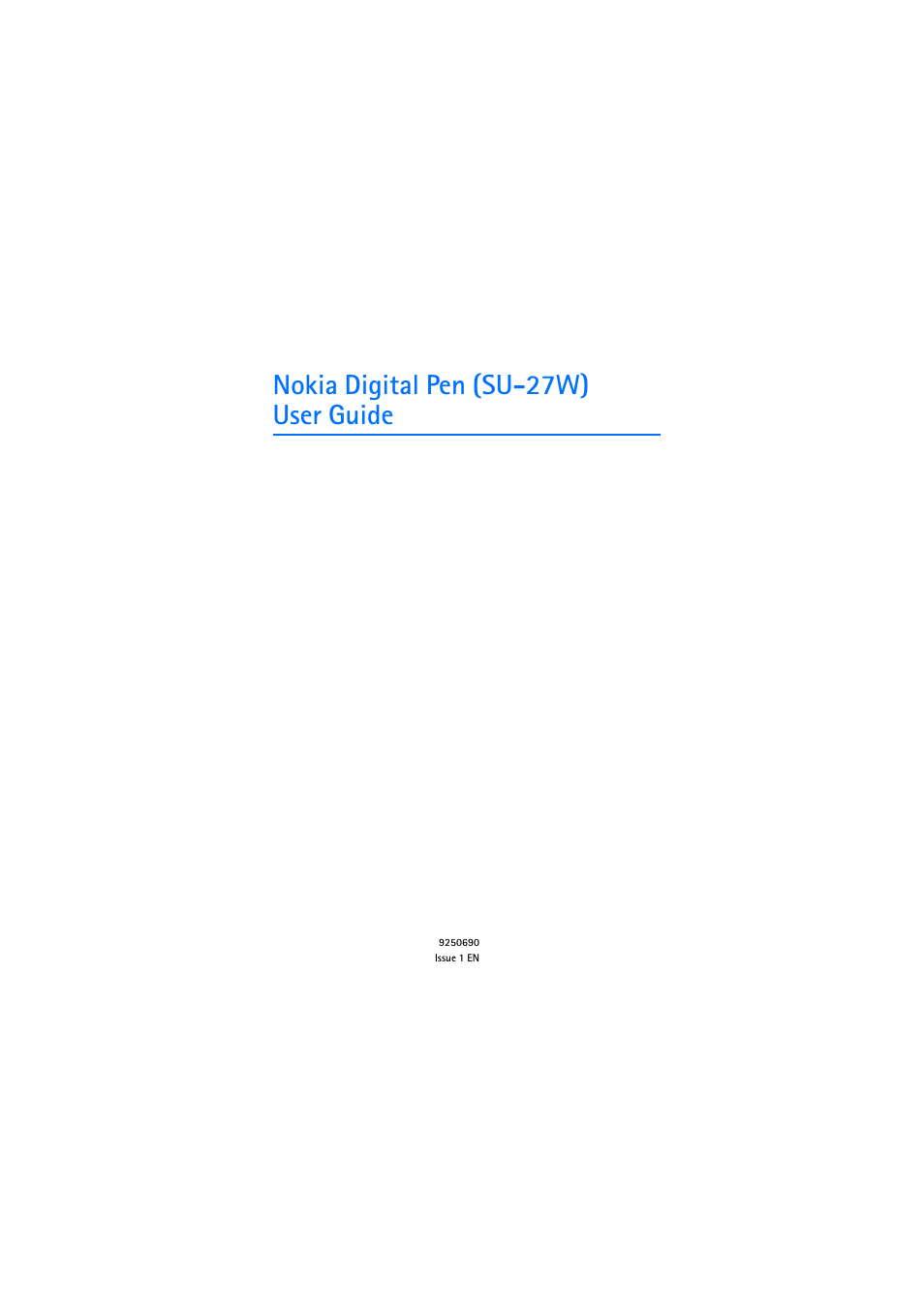 Nokia SU-27W User Manual | 17 pages