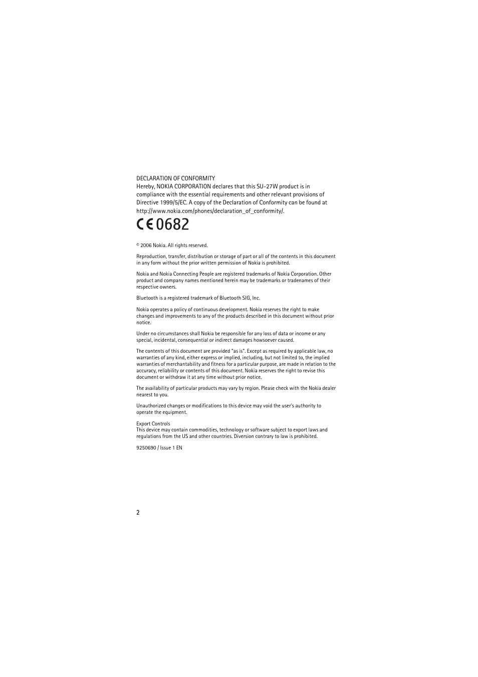 Nokia SU-27W User Manual | Page 2 / 17