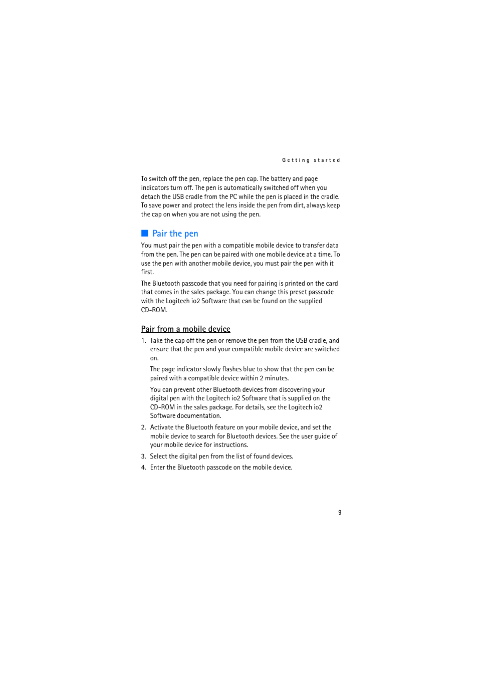 Pair the pen, Pair from a mobile device | Nokia SU-27W User Manual | Page 9 / 17