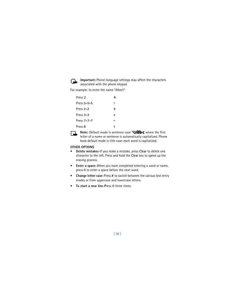 Other options | Nokia 2280 User Manual | Page 46 / 194