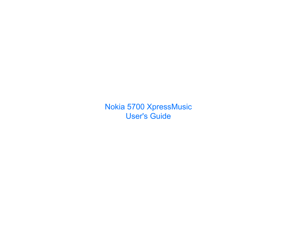 Nokia XpressMusic 5700 User Manual | 118 pages