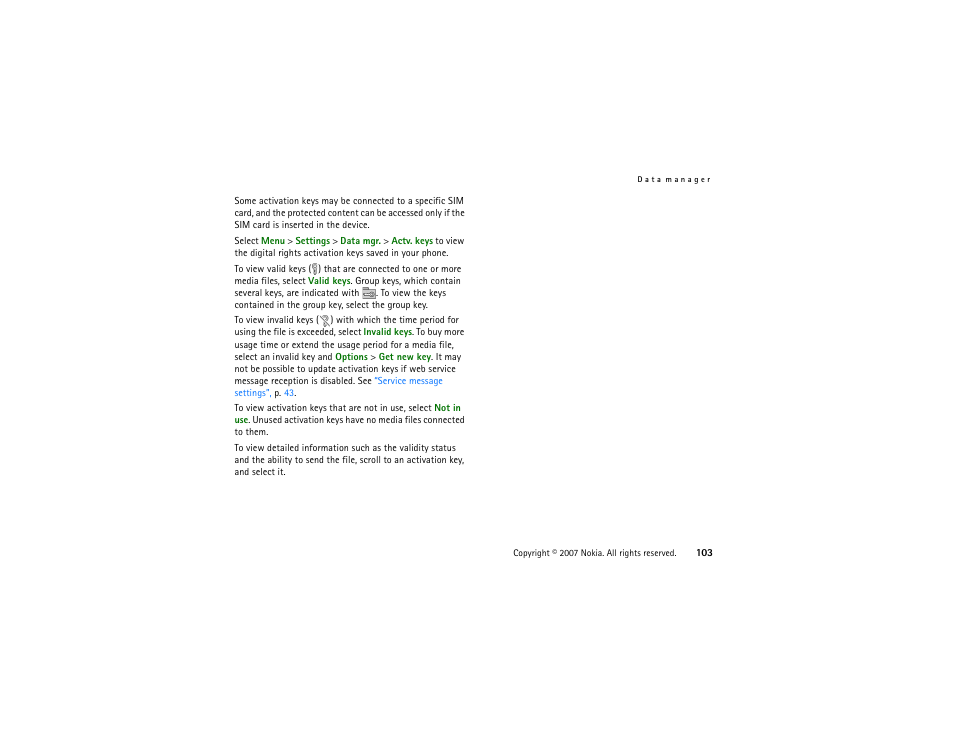 Nokia XpressMusic 5700 User Manual | Page 103 / 118