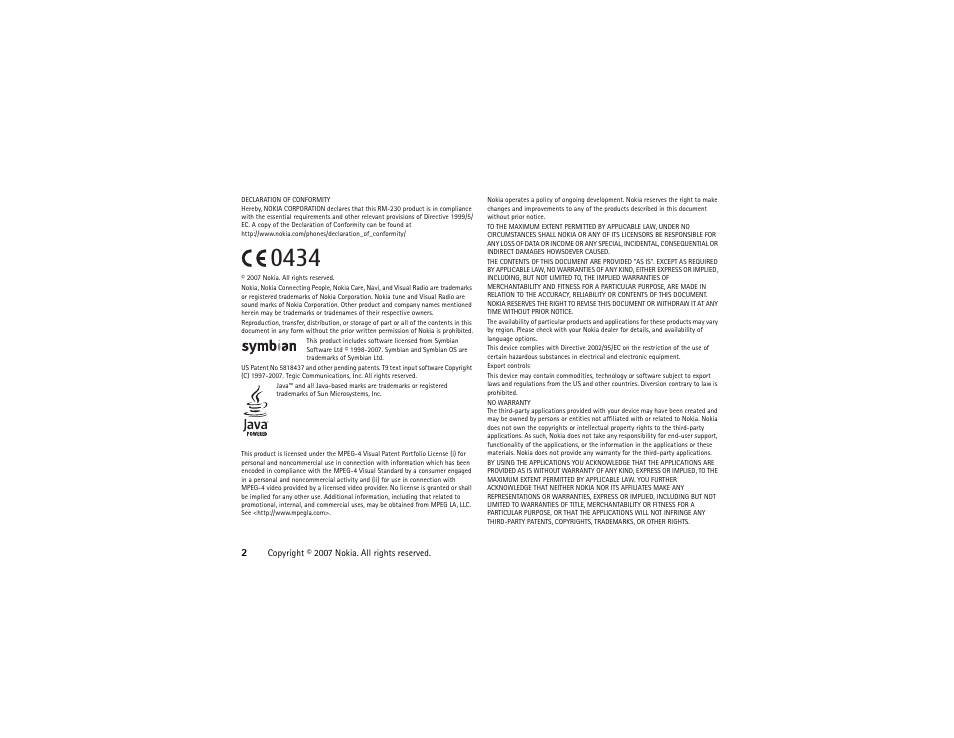 Nokia XpressMusic 5700 User Manual | Page 2 / 118