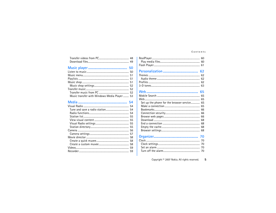 Nokia XpressMusic 5700 User Manual | Page 5 / 118
