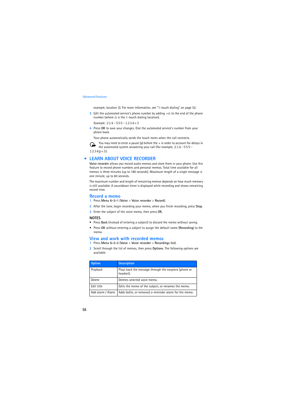 Learn about voice recorder | Nokia 2275 User Manual | Page 56 / 87