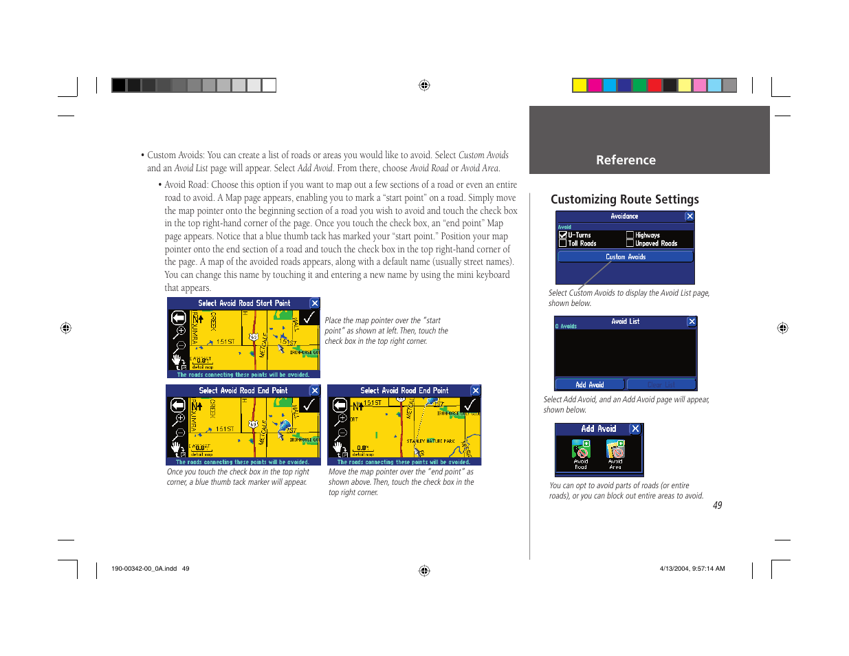 Reference, Customizing route settings | Nokia 2620 User Manual | Page 57 / 94