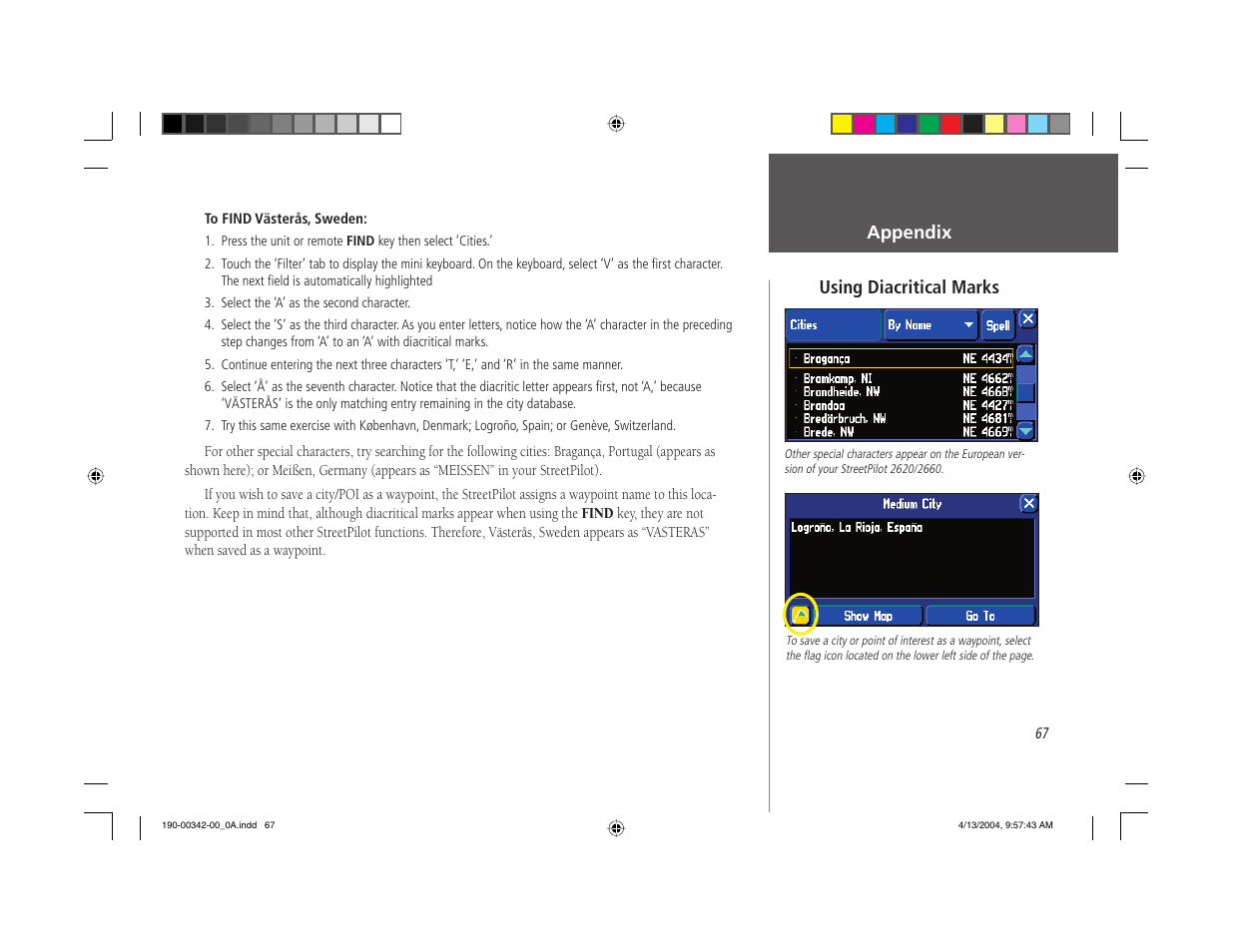 Appendix, Using diacritical marks | Nokia 2620 User Manual | Page 75 / 94