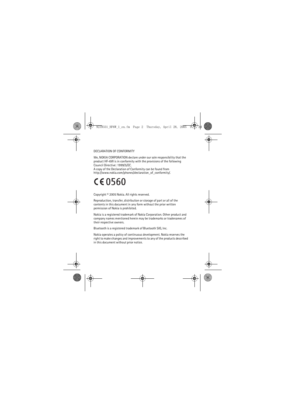 Nokia Wireless Plug-in Car Handsfree 9239331 User Manual | Page 2 / 24