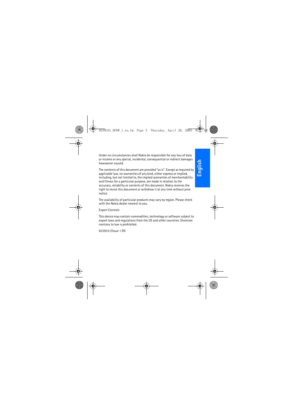 Eng lish | Nokia Wireless Plug-in Car Handsfree 9239331 User Manual | Page 3 / 24