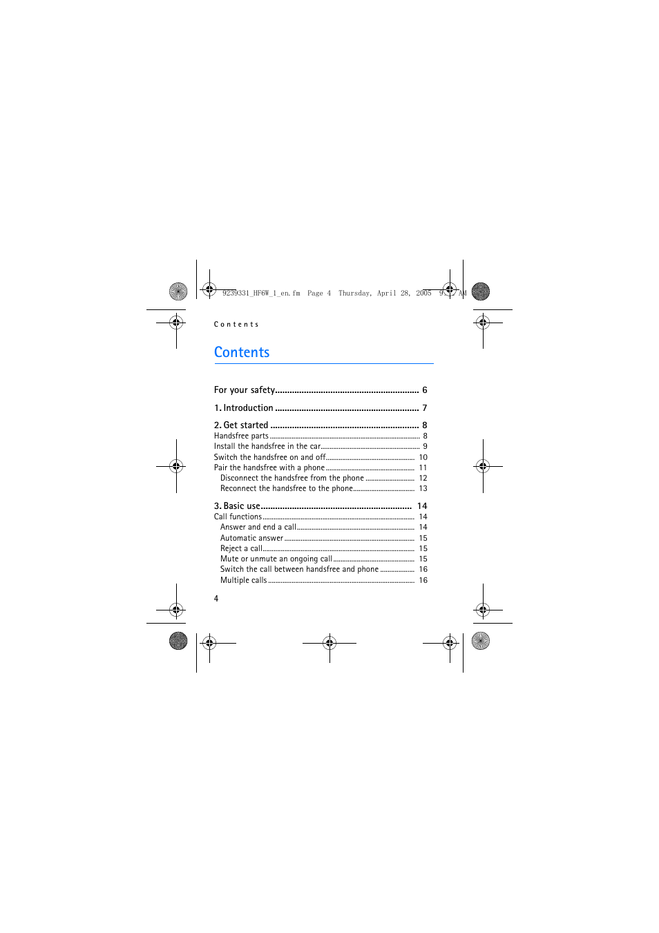 Nokia Wireless Plug-in Car Handsfree 9239331 User Manual | Page 4 / 24