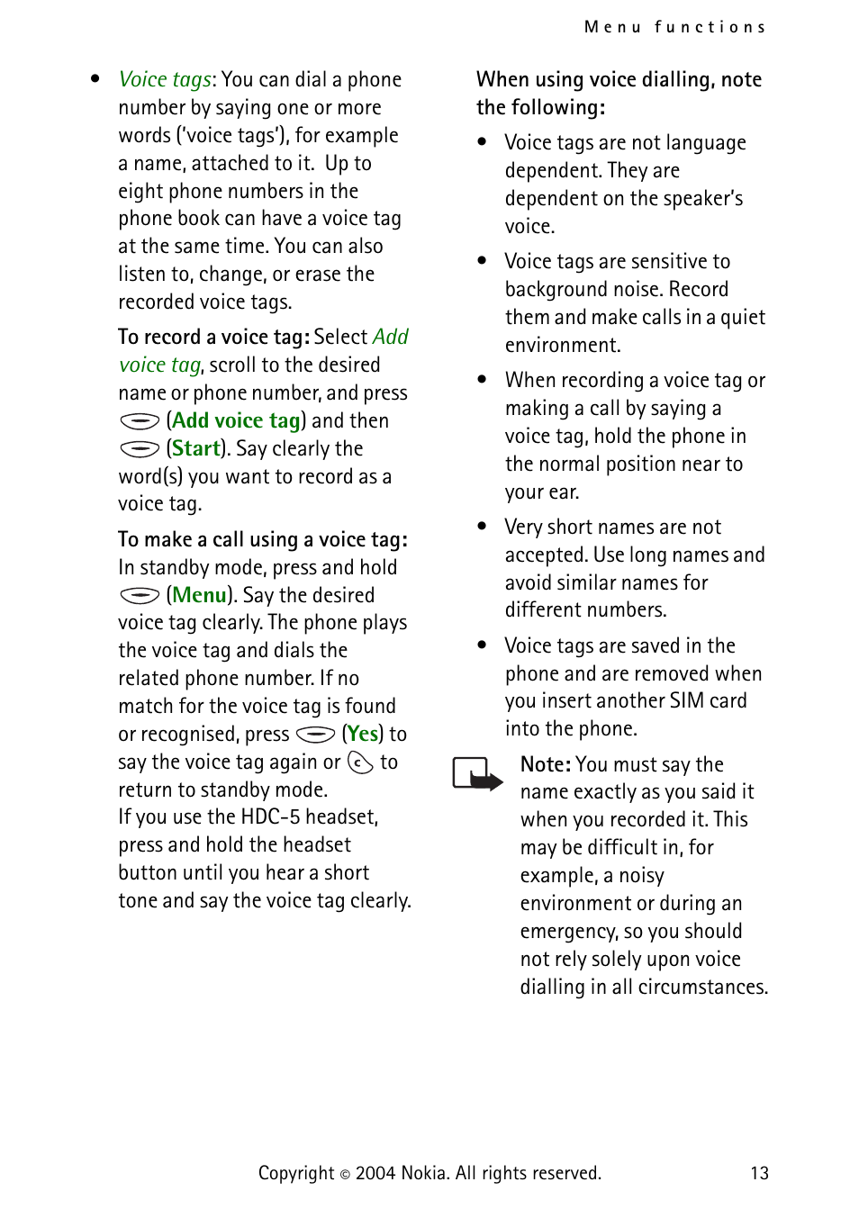 Nokia 3315 User Manual | Page 22 / 50