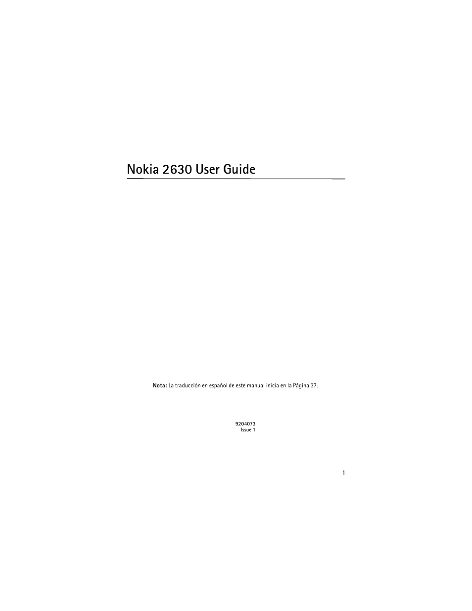 Nokia 2630 user guide | Nokia 2630 User Manual | Page 2 / 77