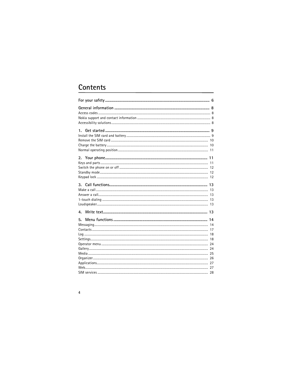 Nokia 2630 User Manual | Page 5 / 77