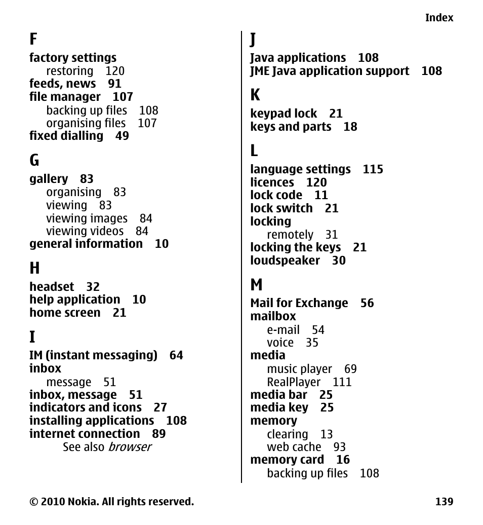Nokia 5233 User Manual | Page 139 / 142