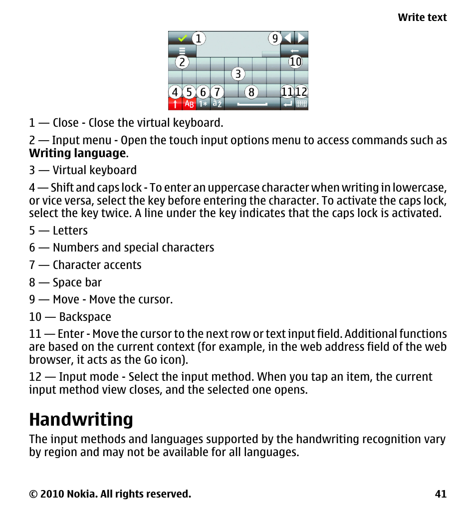 Handwriting | Nokia 5233 User Manual | Page 41 / 142