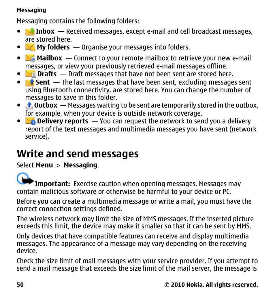 Write and send messages | Nokia 5233 User Manual | Page 50 / 142