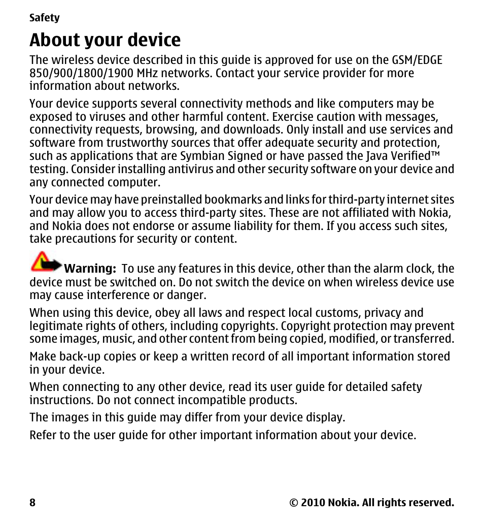 About your device | Nokia 5233 User Manual | Page 8 / 142