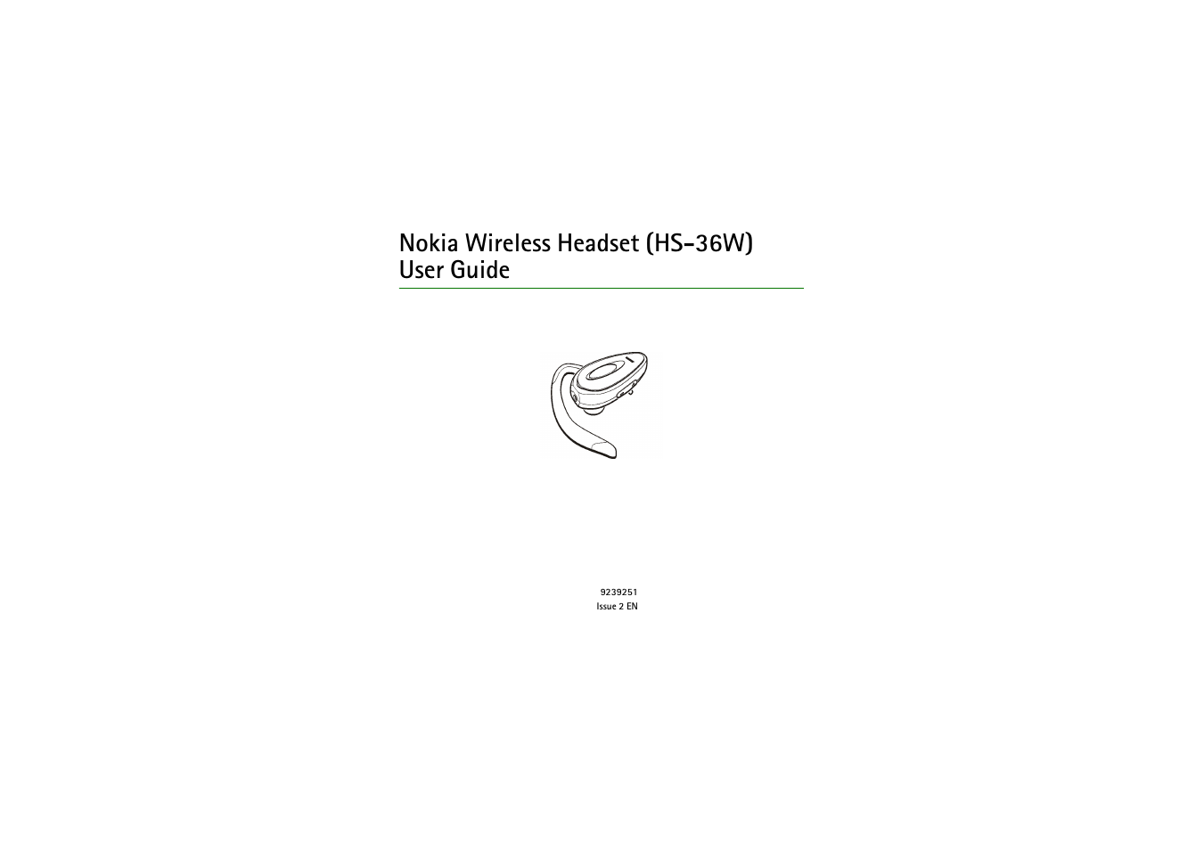 Nokia HS 36W User Manual | 14 pages