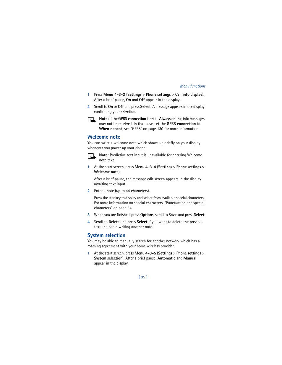 System selection | Nokia 5100 User Manual | Page 104 / 193