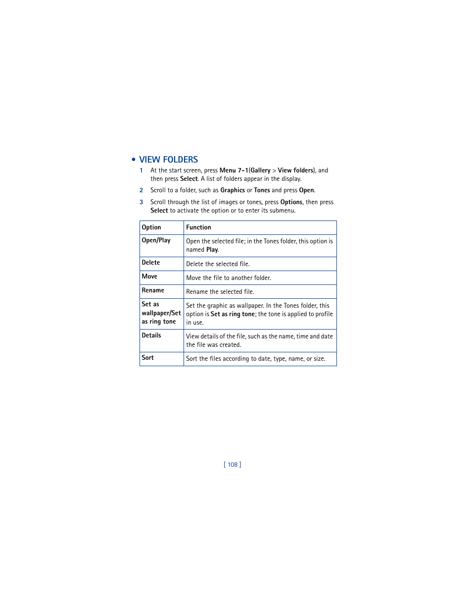 View folders | Nokia 5100 User Manual | Page 117 / 193