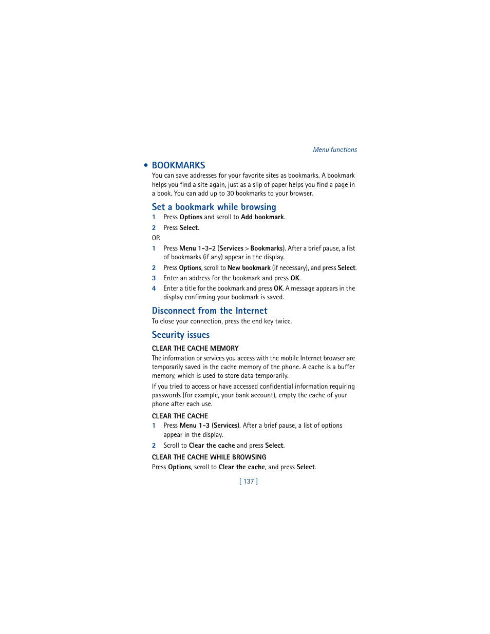 Bookmarks | Nokia 5100 User Manual | Page 146 / 193