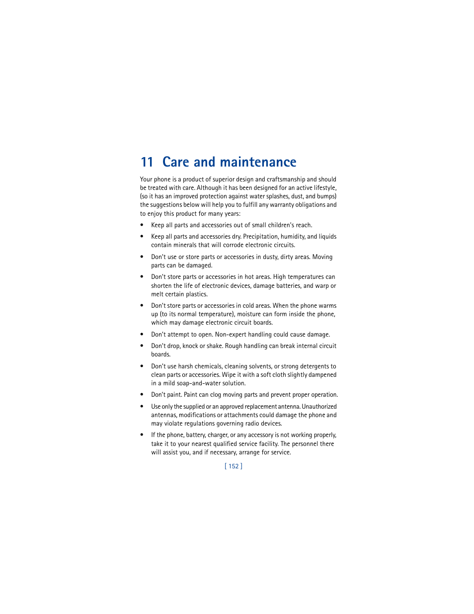 11 care and maintenance | Nokia 5100 User Manual | Page 161 / 193