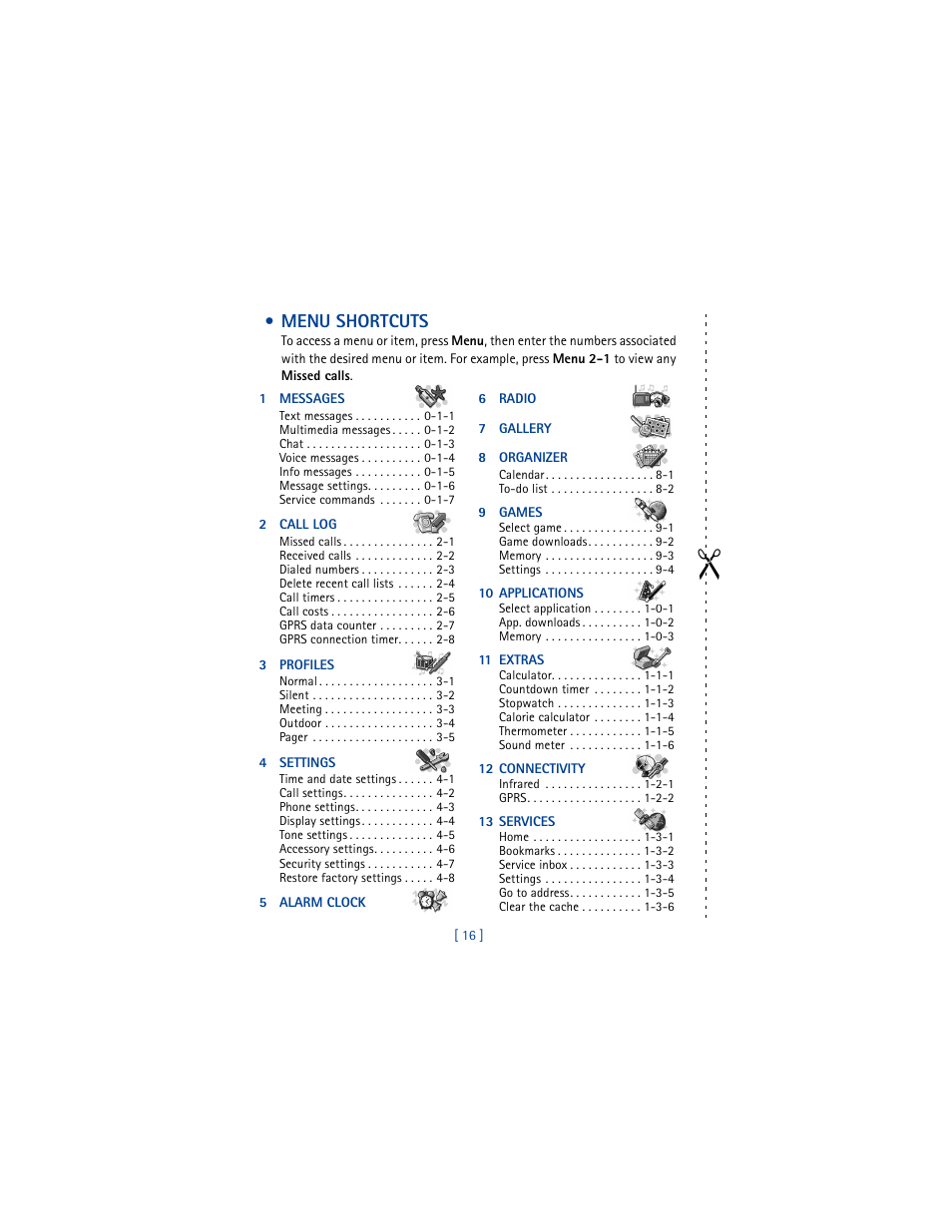 Menu shortcuts | Nokia 5100 User Manual | Page 25 / 193