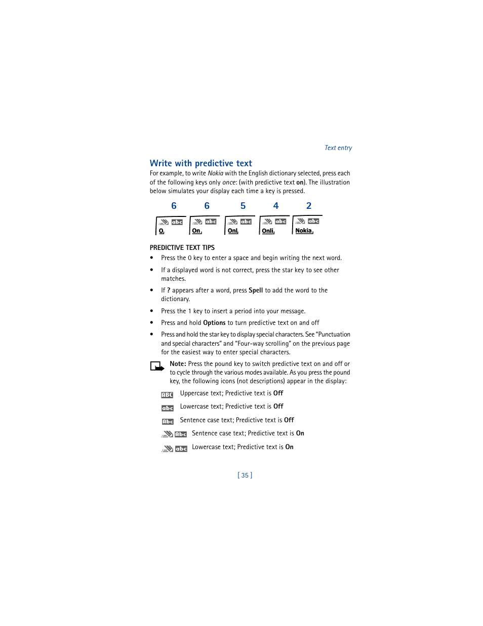 Write with predictive text | Nokia 5100 User Manual | Page 44 / 193