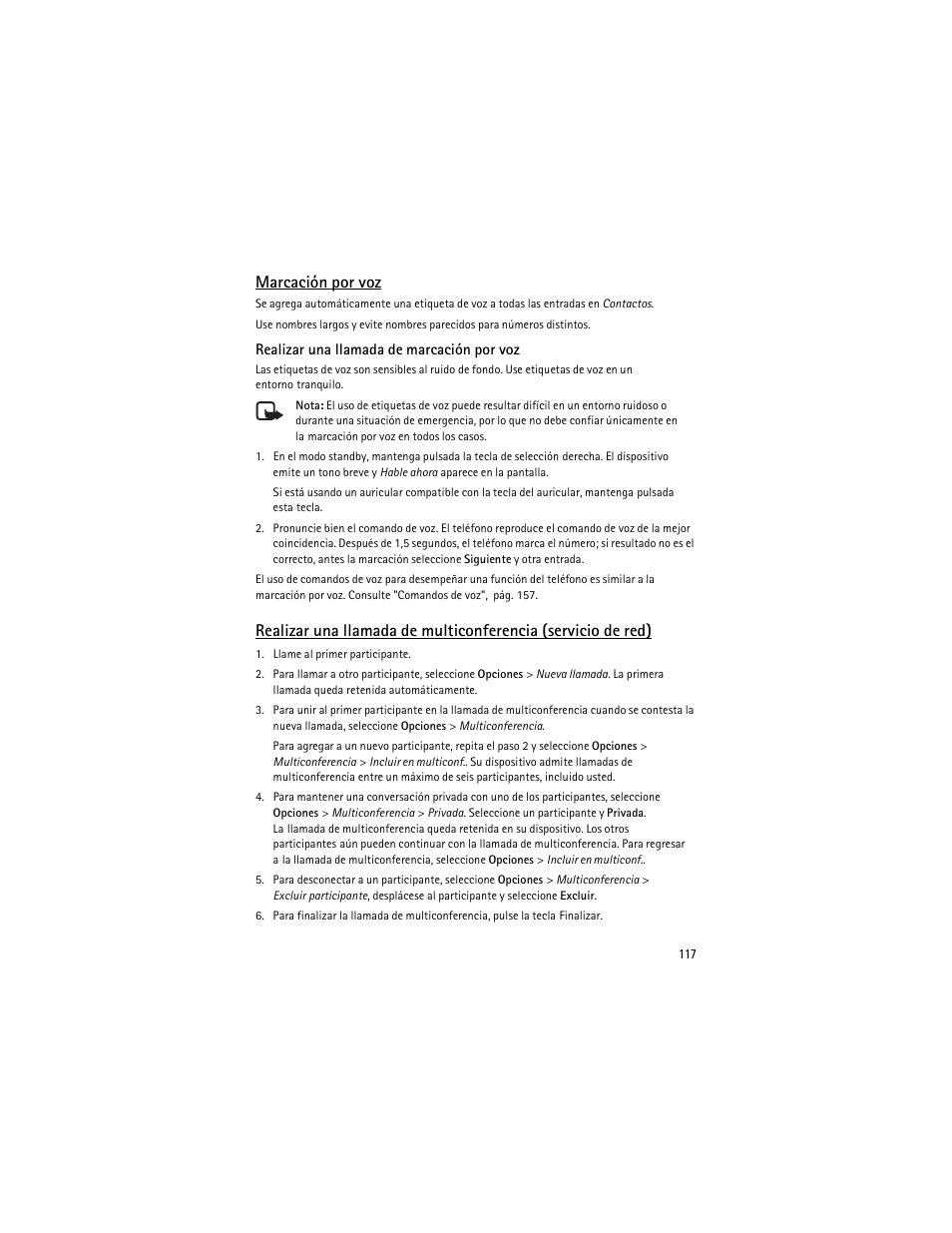 Marcación por voz | Nokia 5700 User Manual | Page 118 / 201