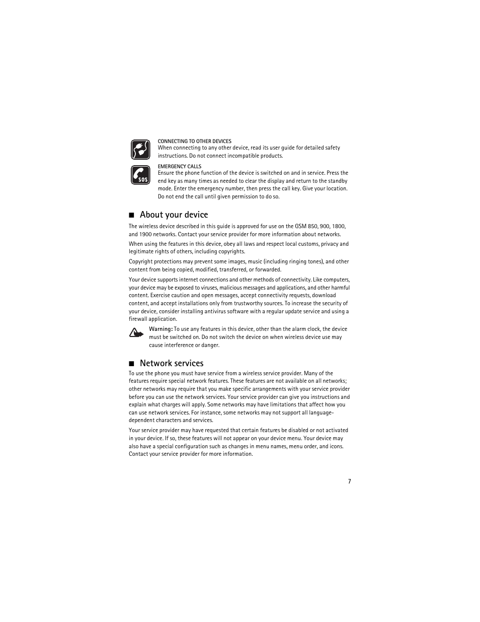 About your device, Network services | Nokia 5700 User Manual | Page 8 / 201