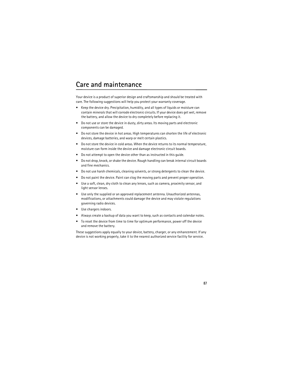 Care and maintenance | Nokia 5700 User Manual | Page 88 / 201