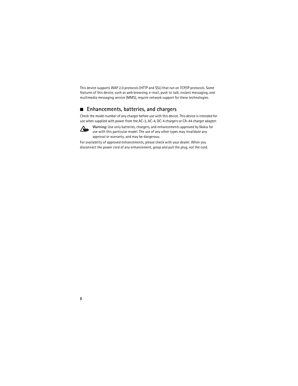 Enhancements, batteries, and chargers | Nokia 5700 User Manual | Page 9 / 201