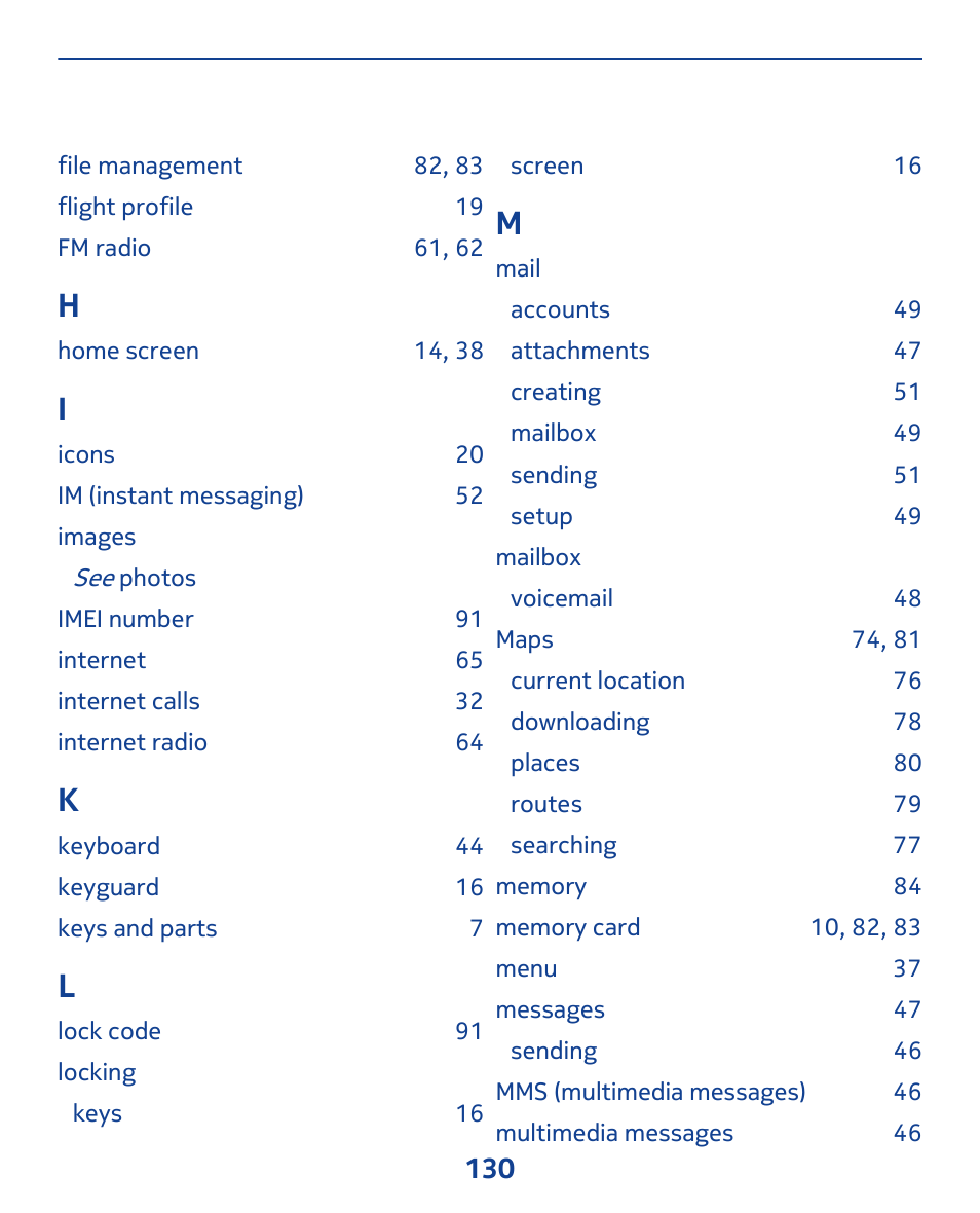 Nokia 311 User Manual | Page 130 / 132