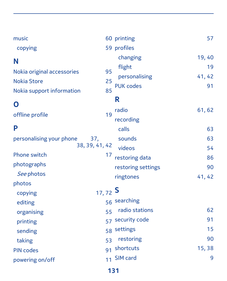 Nokia 311 User Manual | Page 131 / 132