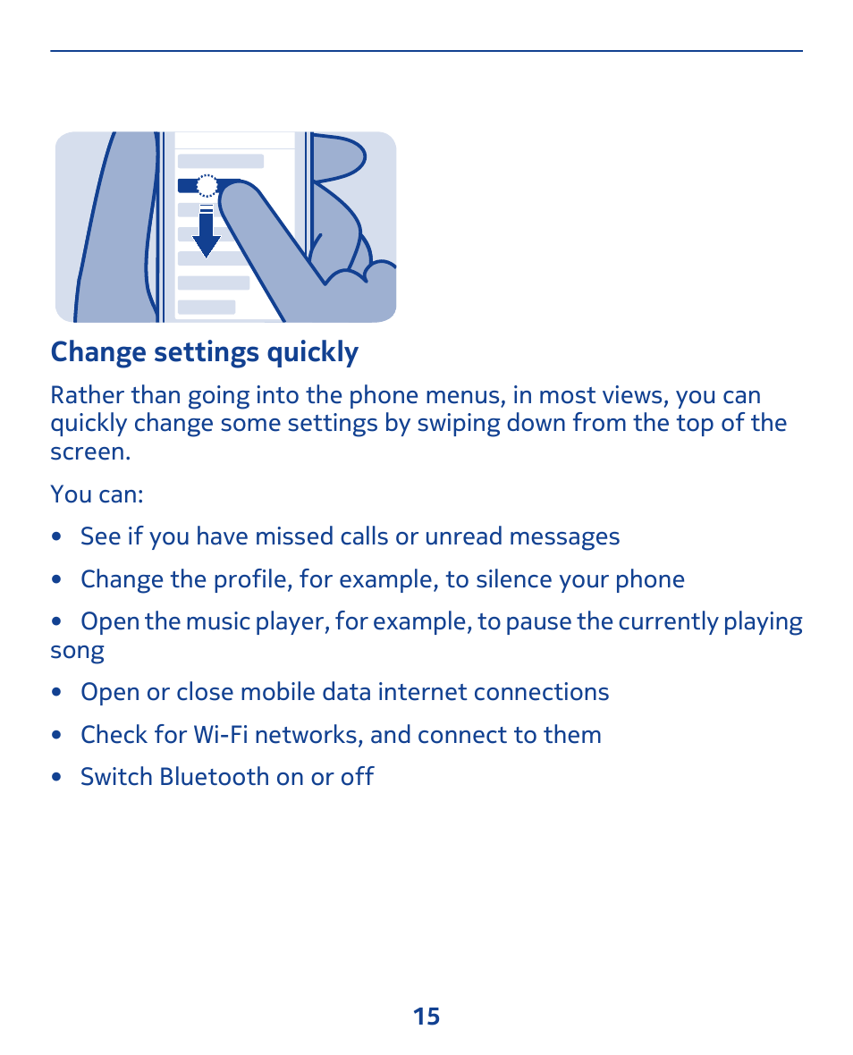 Change settings quickly | Nokia 311 User Manual | Page 15 / 132