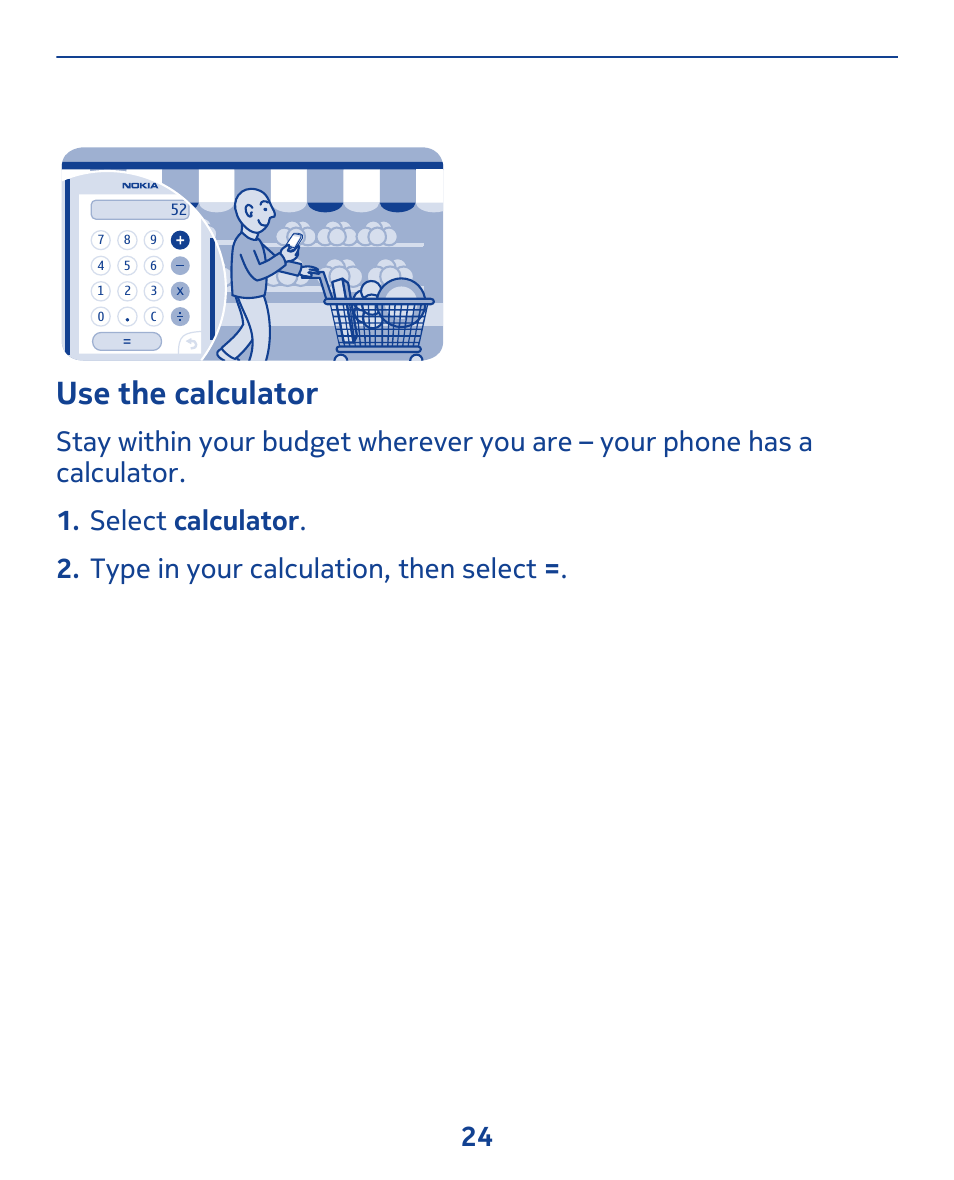 Use the calculator | Nokia 311 User Manual | Page 24 / 132