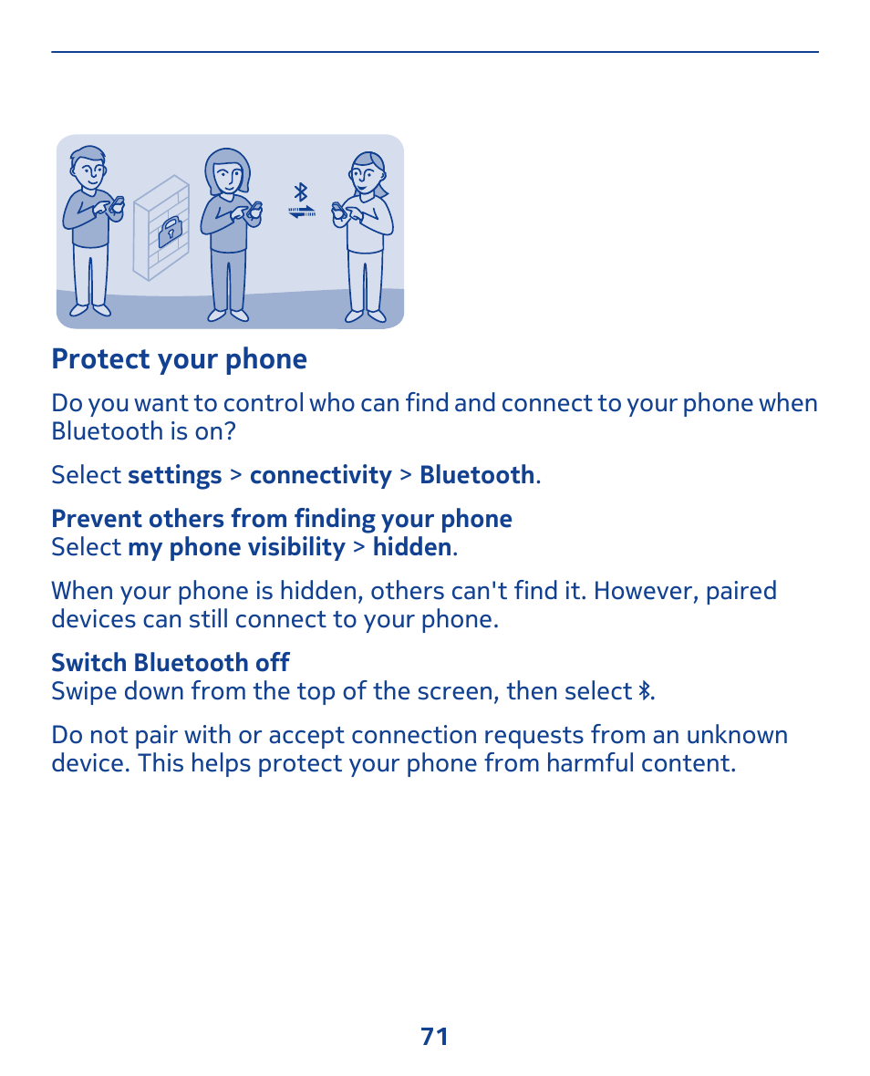 Protect your phone | Nokia 311 User Manual | Page 71 / 132