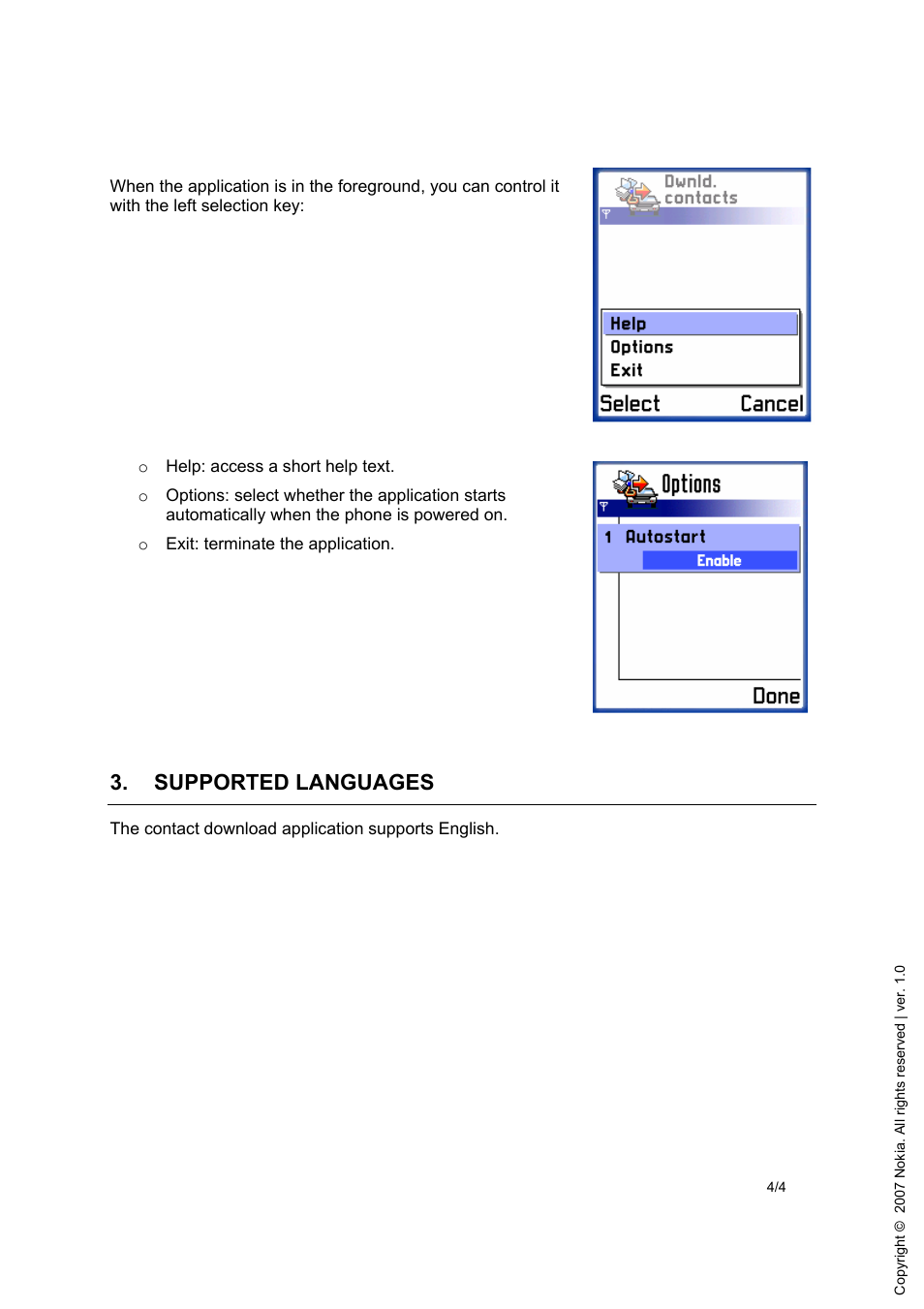 Supported languages | Nokia CK-15W User Manual | Page 4 / 4