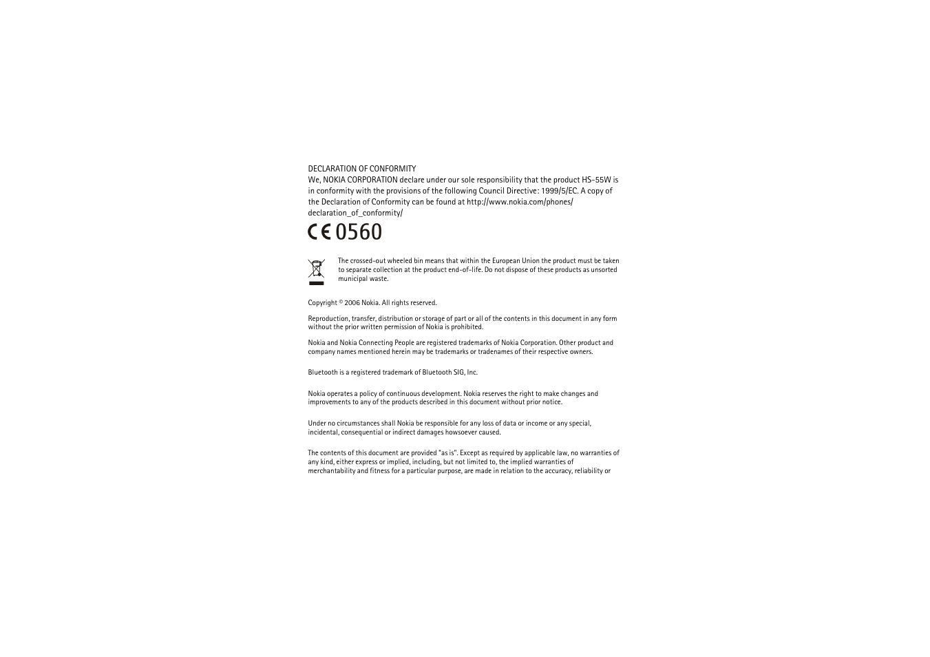 Nokia HS-55W User Manual | Page 2 / 16