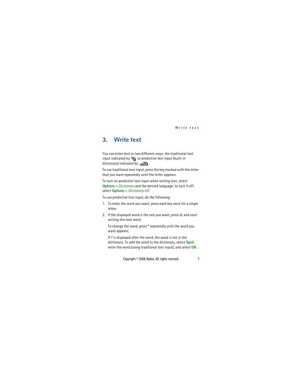 Write text | Nokia 1110i  EN User Manual | Page 20 / 57