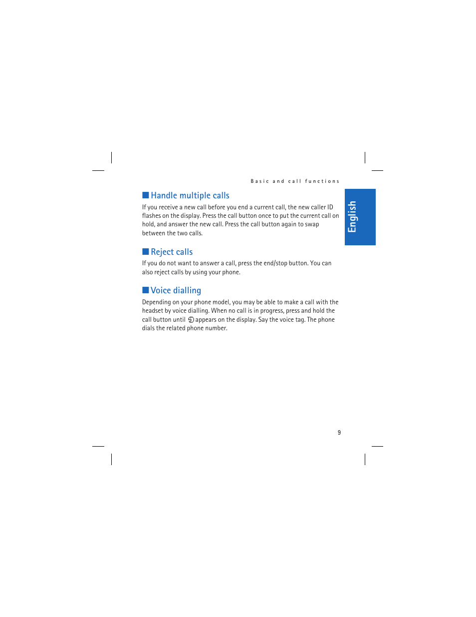 English | Nokia HS-6 User Manual | Page 9 / 48