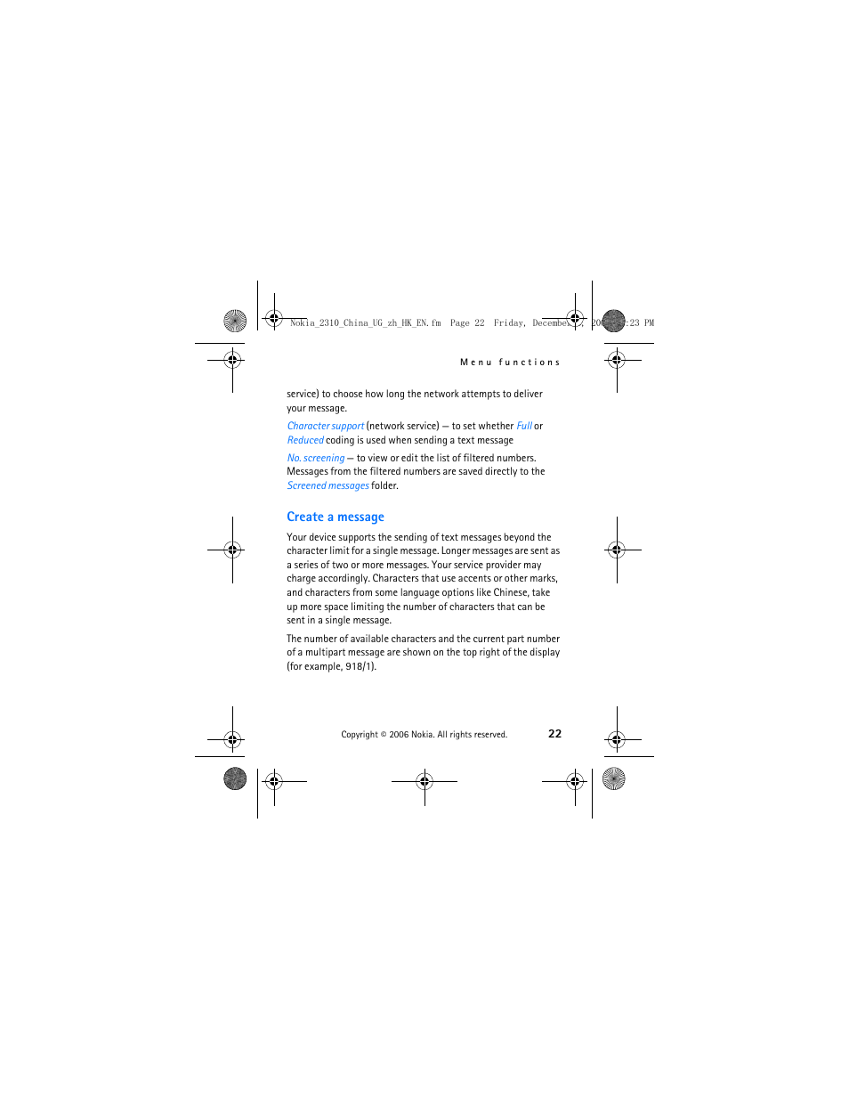 Create a message | Nokia 2310 User Manual | Page 23 / 58