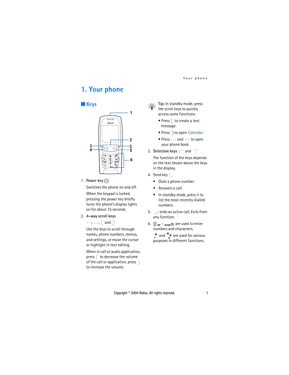 Your phone, Keys | Nokia 3108 User Manual | Page 12 / 92