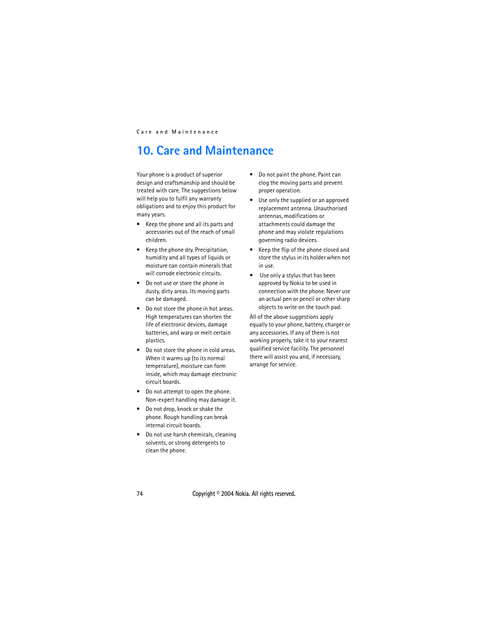 Care and maintenance | Nokia 3108 User Manual | Page 85 / 92