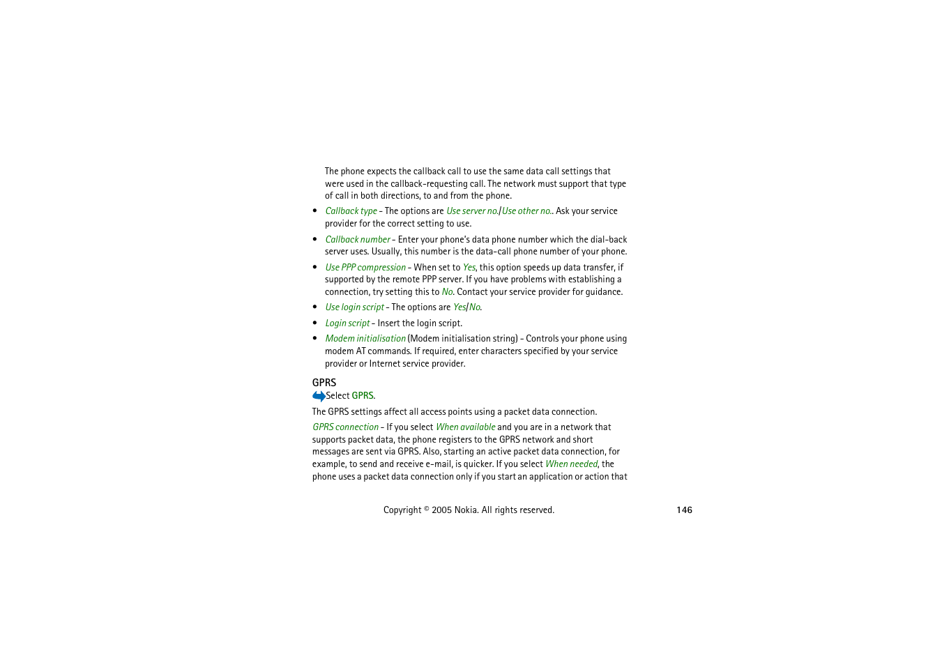 Gprs | Nokia 3230 User Manual | Page 146 / 210