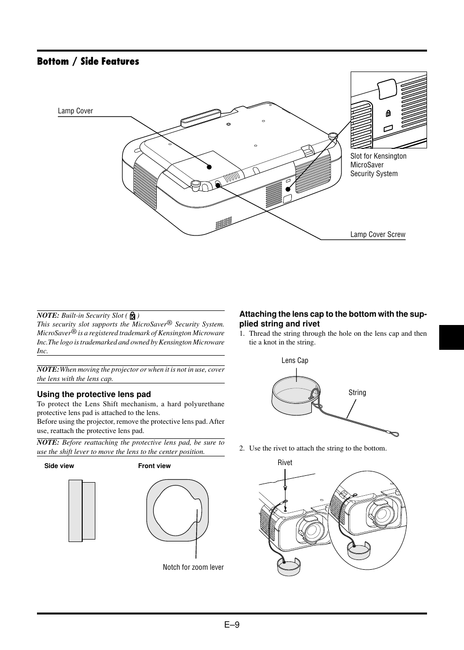 Bottom / side features | Nokia VT45K User Manual | Page 11 / 45